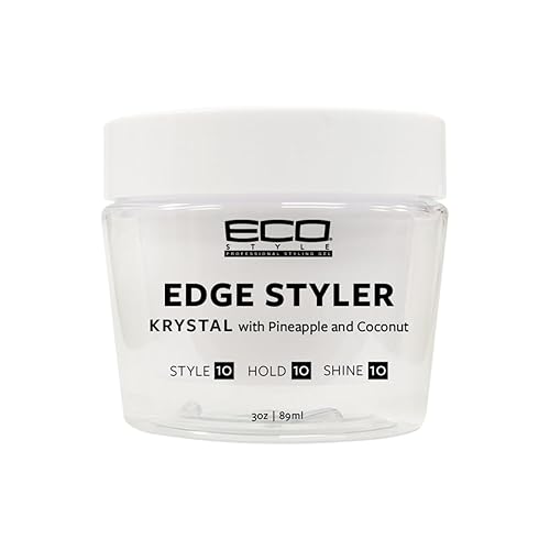 Eco Style Krystal Styling Pomada con piña y coco, sujeción ligera, control de brillo y encrespamiento, 3 onzas