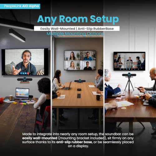 Image of AIO Alpha Ai 4K Video bar with Auto Framing Up to 10 Sitings |16X Zoom | 128 FOV Wide Angle |USB Plug & Play for Teaching,YouTube,Live Streaming,Video Conferencing,Hybrid Online Classes