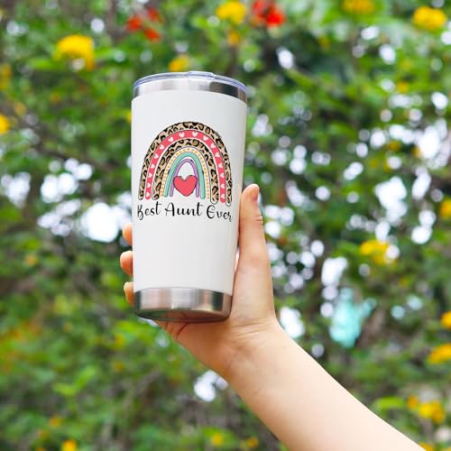 Breezy Valley #1 Aunt Tumbler, Mothers Day Gifts from Niece Nephew, Birthday Gifts for Auntie - Best Aunty Ever Gift, Aunty Cup Coffee Tumbler 20oz by Breezy Valley - Used condition - Image 5