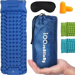 iParaAiluRy Esterilla Camping Autoinflable Ultrali...: 💡Diseño "Flotante": La iParaAiluRy esterilla camping tiene un diseño único "flotante". Evita eficazmente las molestias causadas por la temperatura y dureza del suelo, mejorando la comodidad al dormir. Además, cuenta con una bomba de aire incorporada ...