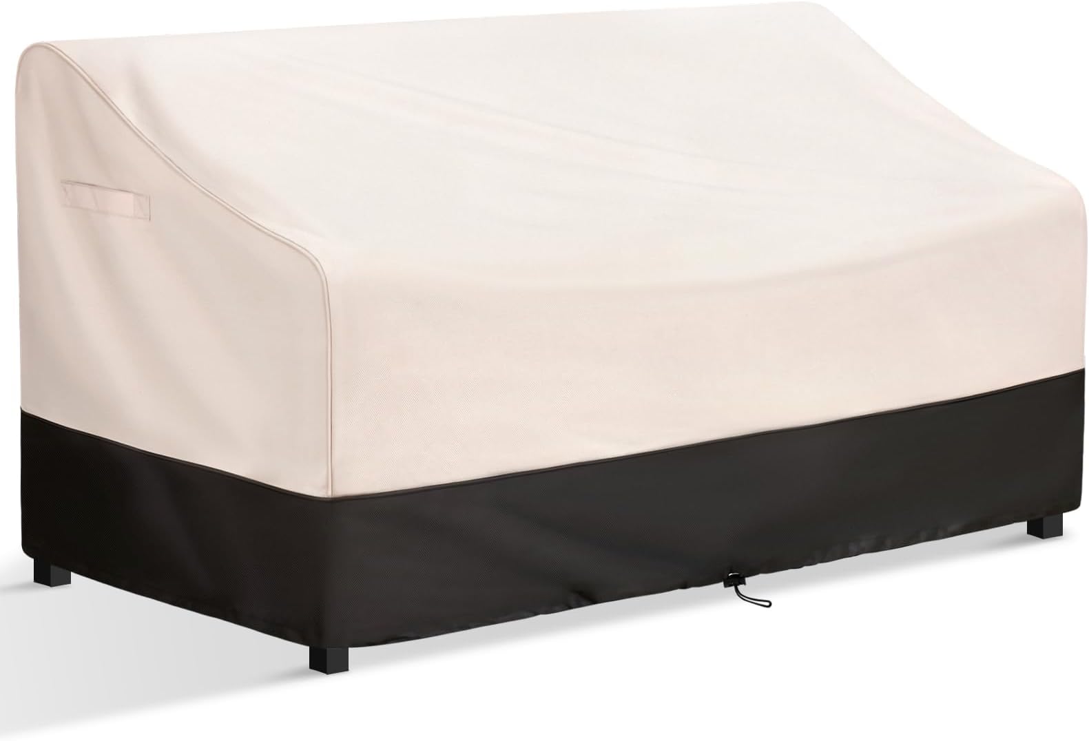 Patio Furniture Covers Waterproof, Heavy Duty 3-Seater Outdoor Sofa Cover Fits up to 85W x 37D x 35H inches, White & Black
