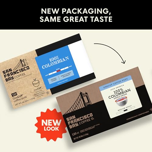 Image of San Francisco Bay K-Cup Coffee Pods, 100% Colombian (120 ct), Medium Roast, Commercially Compostable Single-Serve Coffee Pods