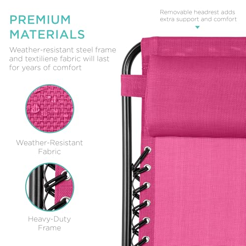 image for Best Choice Products Set of 2 Adjustable Steel Mesh Zero Gravity Loung