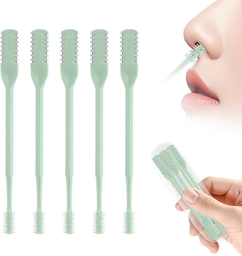 Miniatura 20 de Cortador de pelo nasal 2 en 1, recortador manual de doble cara con cepillo, cuchillo de nariz giratorio de 360° para hombres y mujeres, herramienta
