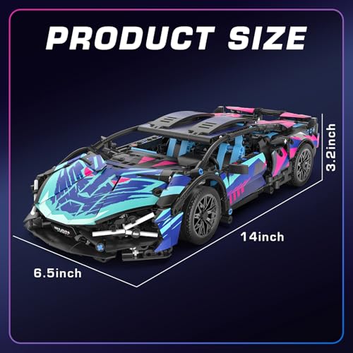 Set de Bloques para Construir Auto de Carreras 1:14 miniatura 5