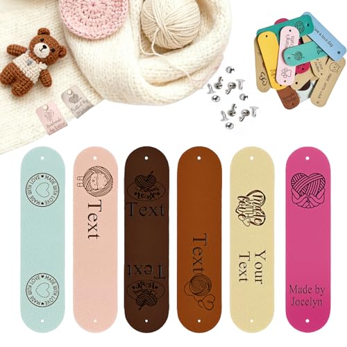 Personalized Leather Tags for Handmade Knits, 100-Pack