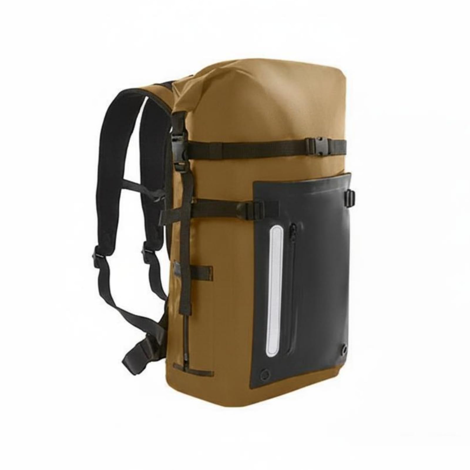 Sac à Dos Étanche Loisirs Sac à Dos Imperméable Sac de Randonnée Sac Marin PVC Étanche Protégeant des Éclaboussures et de la Pluie Dos Rembourré, Marron, Marron, 20L