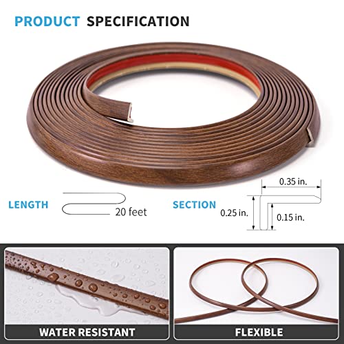 Image of Art3d 20 ft Outside Corner Trim, Peel and Stick for Wall Tile Edge, Cherry | Durable, Waterproof, Strong Adhesive, High Viscosity, Easy to Clean, Ideal for Furniture Decoration, Countertops
