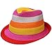 Produktbild Mayser Skenja Stripes Trilby Hanfhut Baumwollhut Sommerhut Sonnenhut Damenhut Strohhut (L (59-60 cm) - rot)