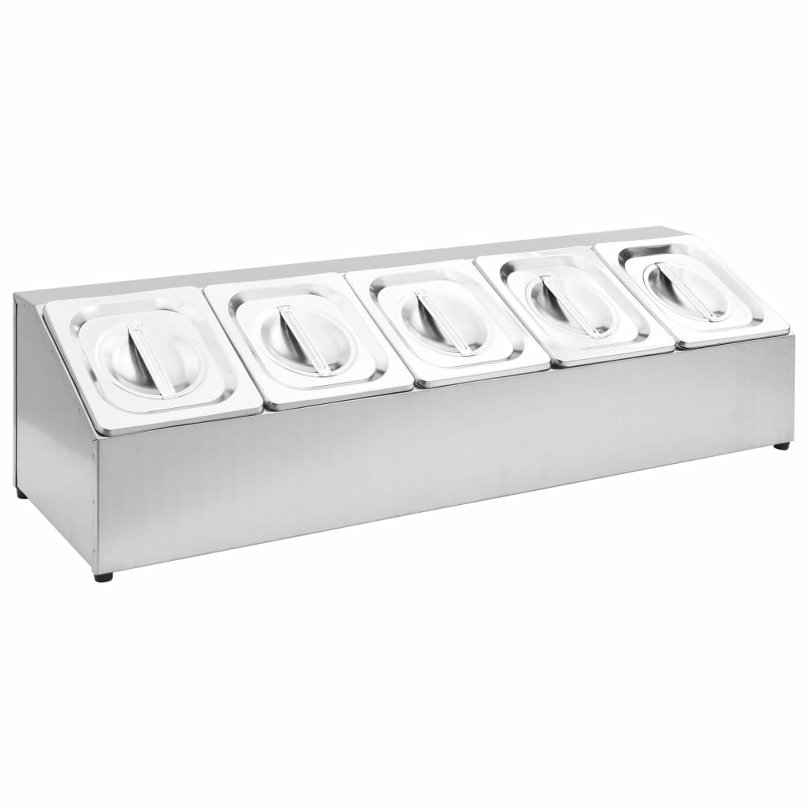 Homgoday Soporte de Bandejas Gastronorm Acero Inoxidable con 5 Contenedores GN 1/6 - Perfecto para Restaurantes y Cocinas