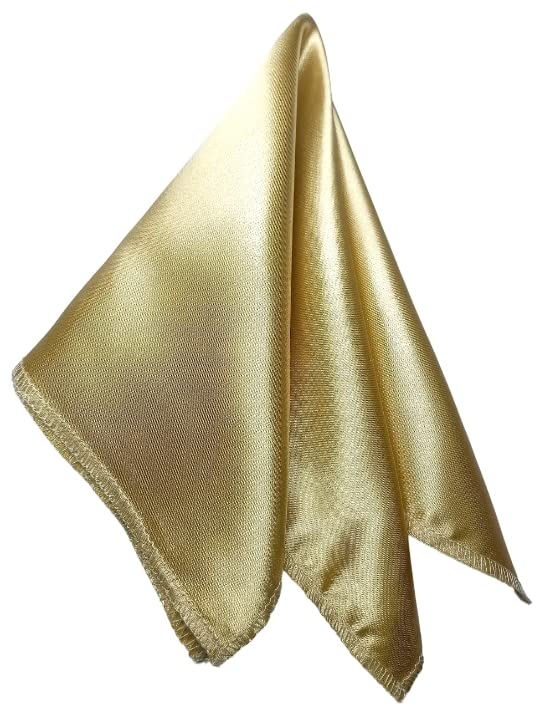 Young Arrow Satin Pocket Square for Men, Wedding Handkerchief for Suits, Blazers & Tuxedo Men's Pocket Square (Champagne)