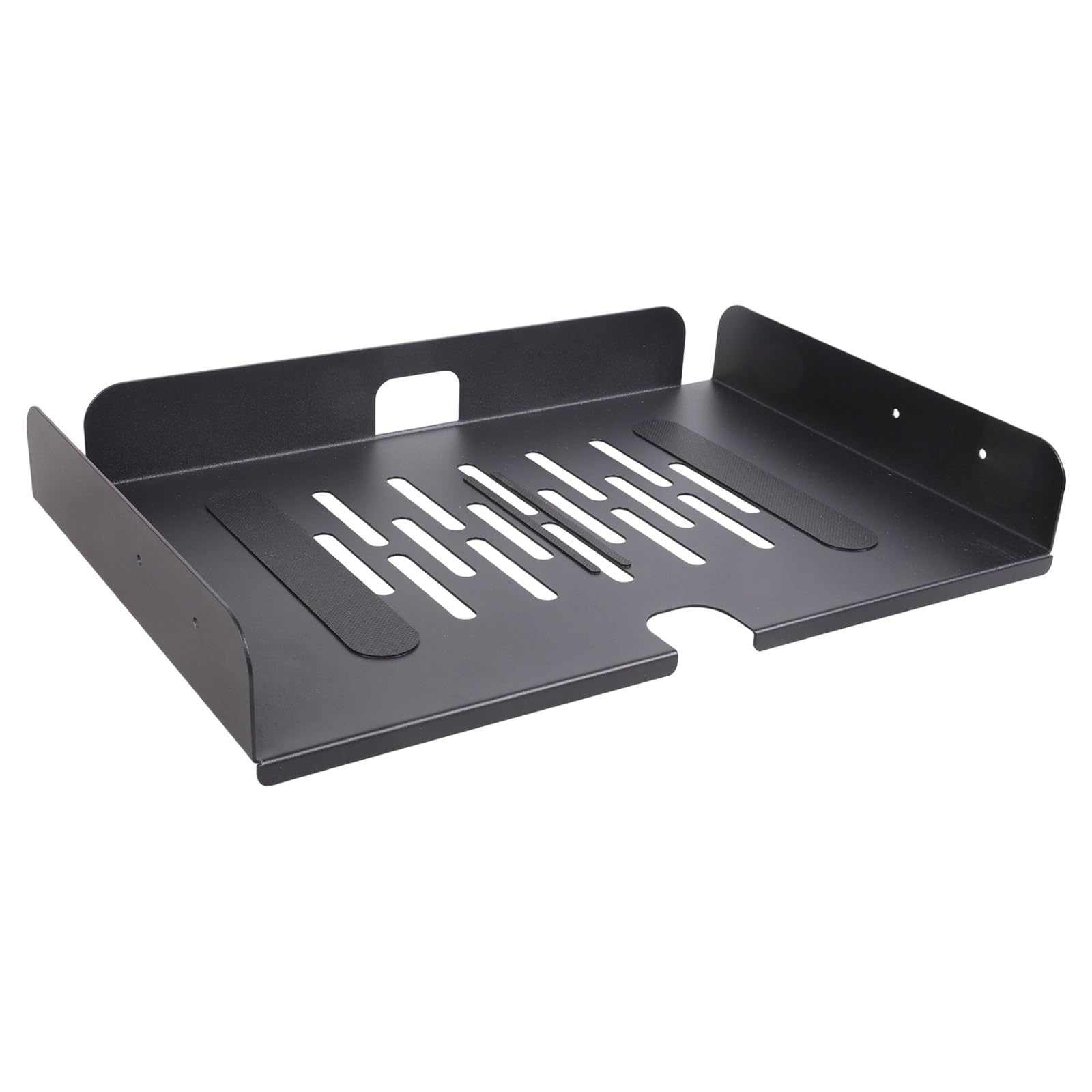 Kalttoy Space Efficient Desk Mount Storage Traylong-lasting Metal Holder for Electronics Documents Tools Mess Worksurface Design Under Desk Laptop Storage Arranger Carbon Steel Under Shelf