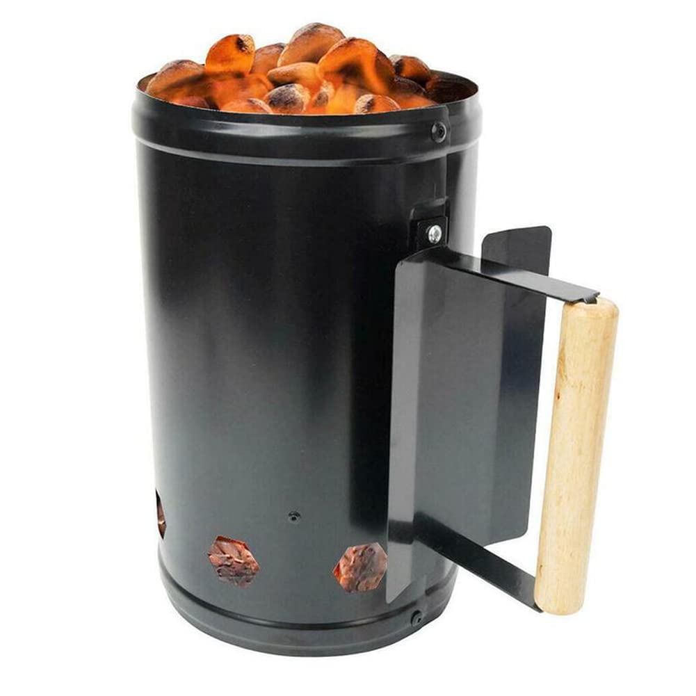 Accenditori a carbonella, accenditore per griglia BBQ, accenditore a Carbone con Impugnatura di Sicurezza in Legno, accensione per Barbecue a carbonella, per Cucina, Campeggio, Pesca, Picnic