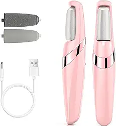 Lixa de Pe Eletrica com Bateria Recarregavel e Controle de Velocidades Removedor de Calos para Pés Recarregável Com Lixa Extra Portatil Spa dos Pes Raspador de Pes Designe Ergonomico (Rosa)
