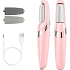 Lixa de Pe Eletrica com Bateria Recarregavel e Controle de Velocidades Removedor de Calos para Pés Recarregável Com Lixa Extra Portatil Spa dos Pes Raspador de Pes Designe Ergonomico (Rosa)