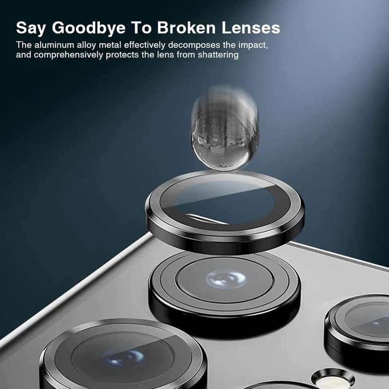 Image of (New 9H 3D CAMERA CAP /Black) Designed for Samsung Galaxy A54 Camera Lens Protector Tempered Glass Screen Protector for Samsung Galaxy A54 5G.