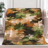 Tarnfarbe Flauschige Fleecedecke 130 x 150 cm Tarnmuster Kuscheldecke Für Winter, Weiche Warme Sofa Couch Tagesdecke Wohndecke Für Schlafzimmer Wohnzimmer Reisen