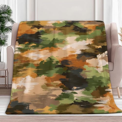 Tarnfarbe Flauschige Fleecedecke 130 x 150 cm Tarnmuster Kuscheldecke Für Winter, Weiche Warme Sofa Couch Tagesdecke Wohndecke Für Schlafzimmer Wohnzimmer Reisen