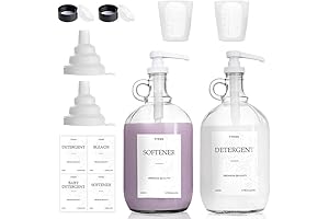 2-Pack Half Gallon Clear Glass Soap Bottles with Pump Dispenser Set