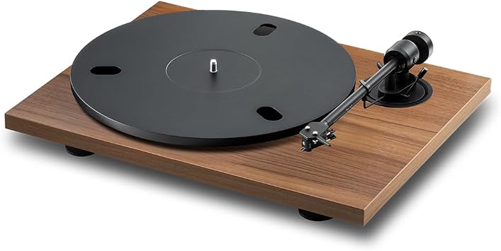 Pro-Ject E1.2, Plug & Play Entry-Level Turntable with electronic speed control, Pre-set Tracking Force, Fitted with Pick It MM E Phono Cartridge (Walnut)