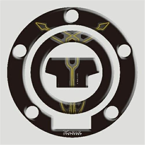 Keiti Black Fork Themed Gas Cap Protector for Yamaha 2000~2011 (RYM-315K)