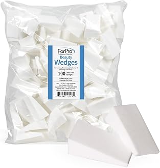 ForPro Professional Collection Beauty Wedges, Latex Free Foam Sponges, Makeup Blenders for Powder and Liquid Makeup, 100-Count