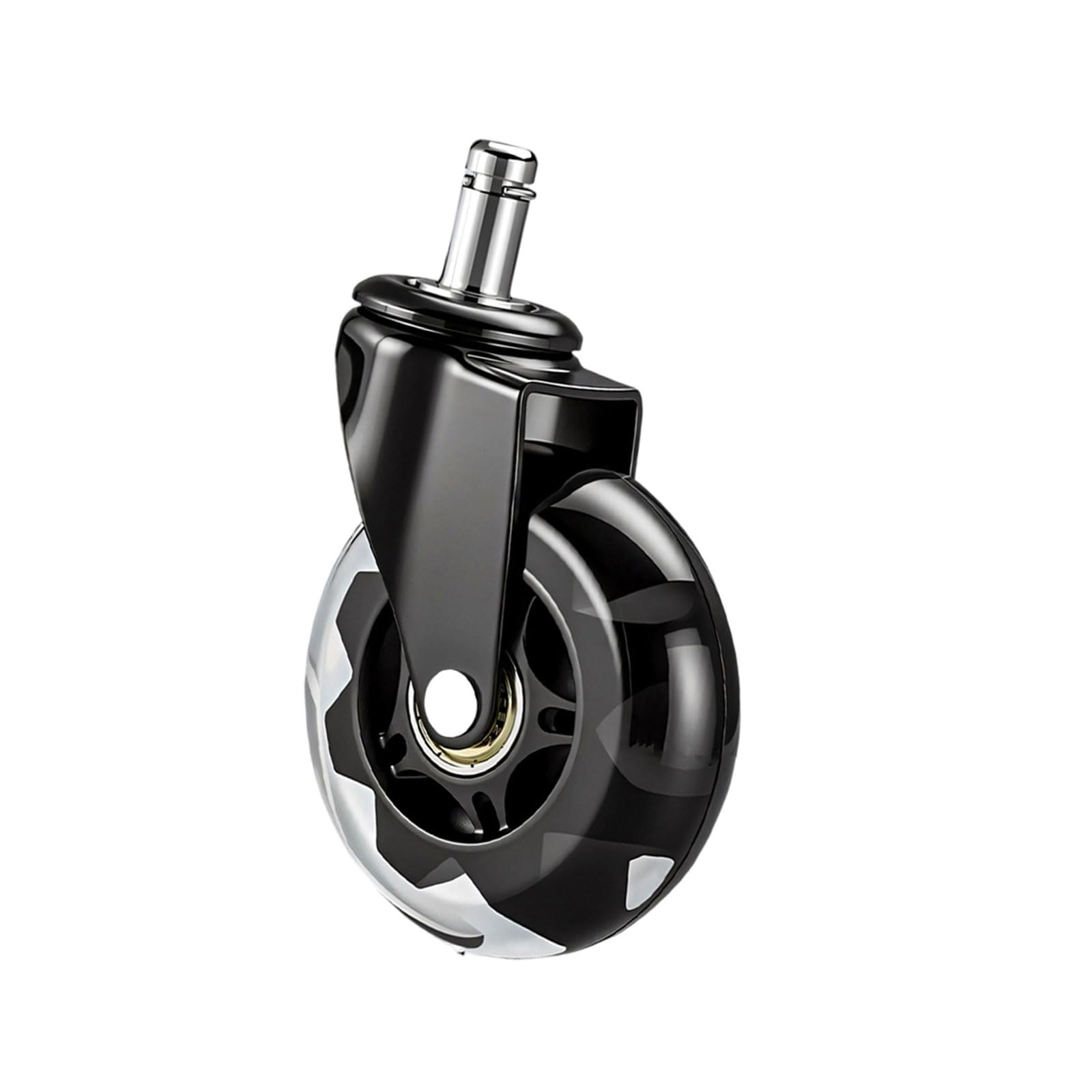 Jazuaiao Black Single Duty 3 Inch Abs Casters For Furniture With Quiet Rollers & Easy Installation Multiple Purpose For Chairs & Sofas Permanent Abs Casters