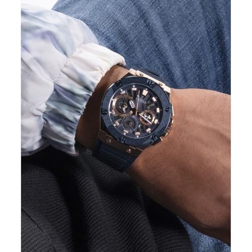 Image of Guess Round 44mm Navy Dial Analog Men Watch - GW0487G4