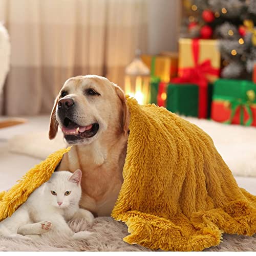 JOSATINA HOME Fluffy Dog Blanket 30x40 Inches, Soft and Washable Faux Fur Fuzzy Pet Blankets for Dogs & Cats, Reversible…