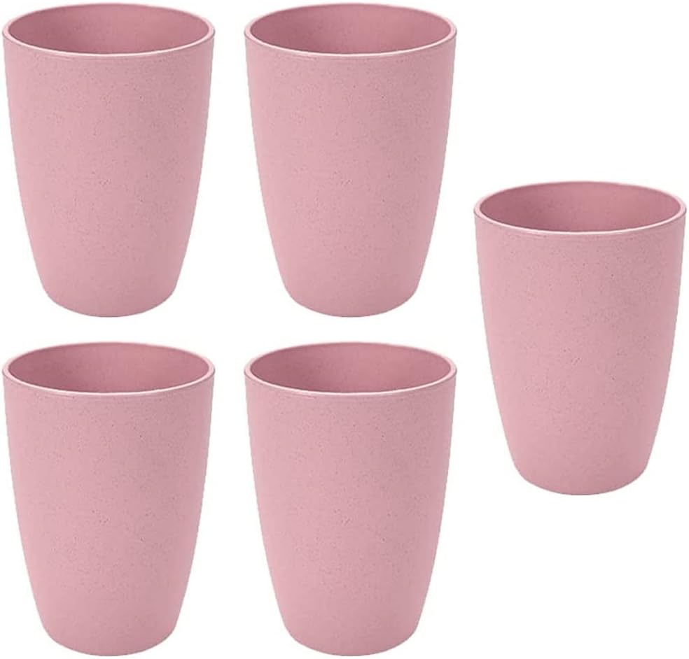 Zgwansui Set of 5 Wheat Straw Drinking Tumbler, 12OZ Small