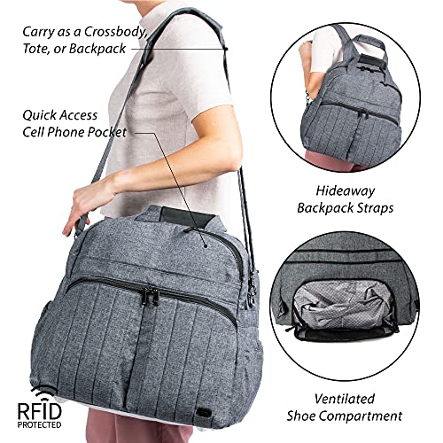 Lug Boxer 2 Gym/Overnight Bag, Plaid Grey, One Size