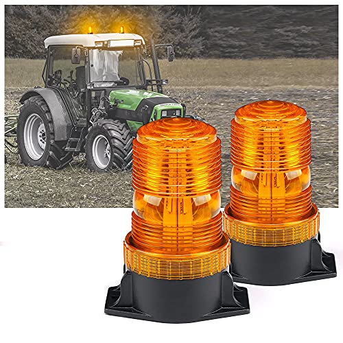 Xprite 30 LED Amber Forklift Beacon Strobe Light Safety Warning Flashing Lights for 10-110V Mower, ATV, Trucks, Tractor, Golf Carts, UTV, Cars, Bus-2PCS by Xprite - Used condition - US$16.59