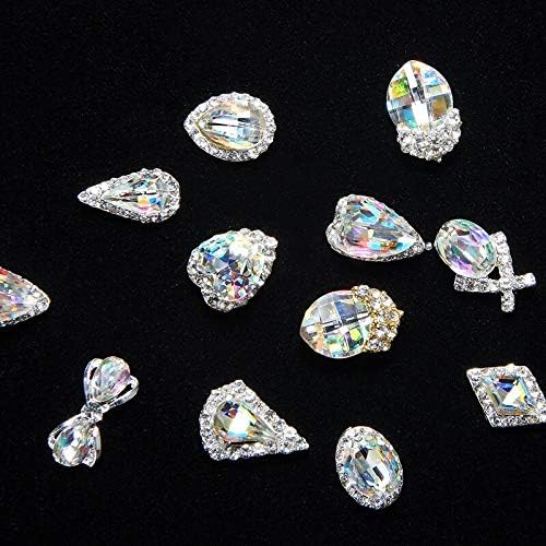 3 Boxs Wheel Rhinestones Wheel AB Nail Stone Gem Nail Tips Nail Art Decoration 3D Acrylic DIY Mixed Silver Round - (Color: 3pcs)