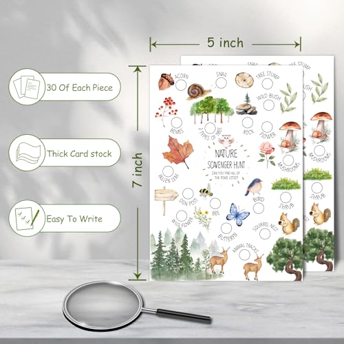 30 tarjetas de juego al aire libre búsqueda de naturaleza miniatura 2