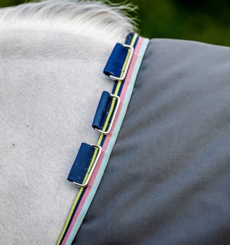 Image of Horseware Amigo Bravo 12 Original Turnout 100g - Shadow /Navy & Lime, 72 inches