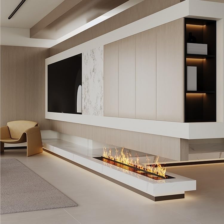Water Vapor Electric Fireplace Stove 3D Atomized Fireplace Decoration Embedded Electric Fireplace Home Electronic Fireplace Simulated Flame Fireplace Indoor Humidifier, B,One Color190Cm