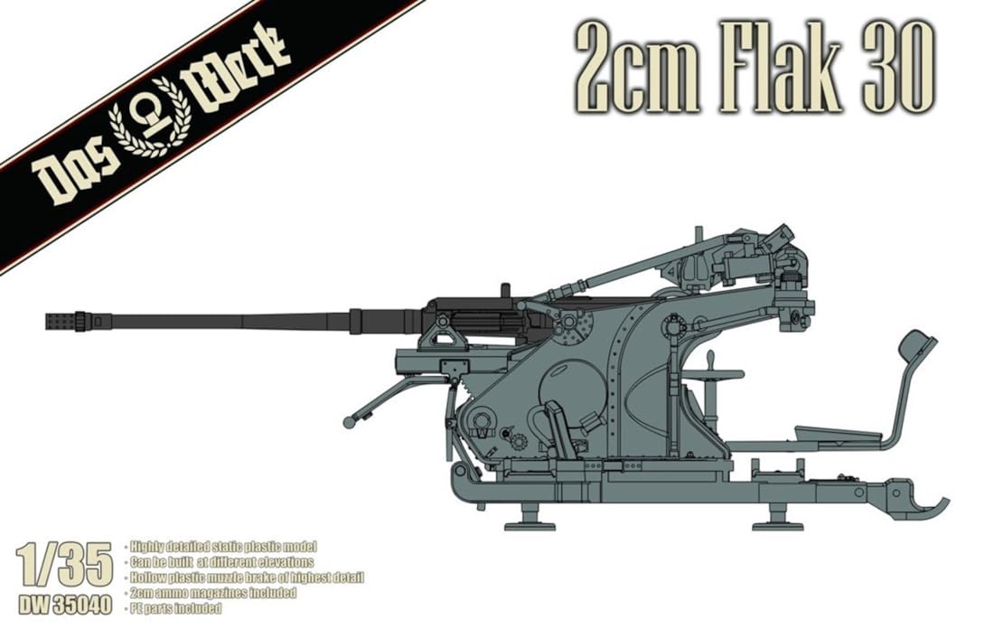 Amazon | ダス・ヴェルク 1/35 ドイツ 2cm Flak 30 高射砲 プラモデル