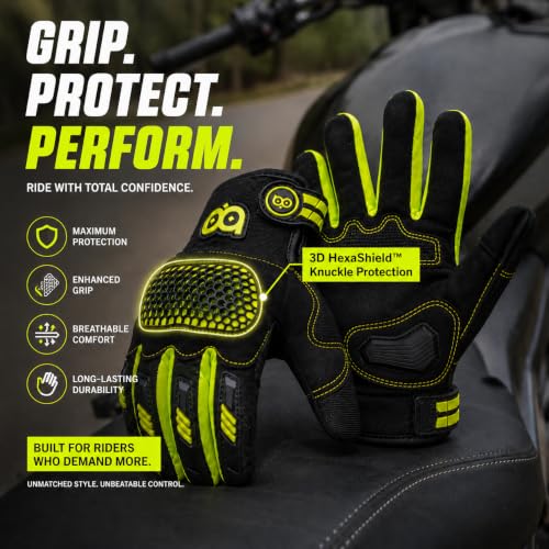 Image of BADOWL Hexa Bike Riding Gloves - Full Knuckle Protection, Anti-Slip