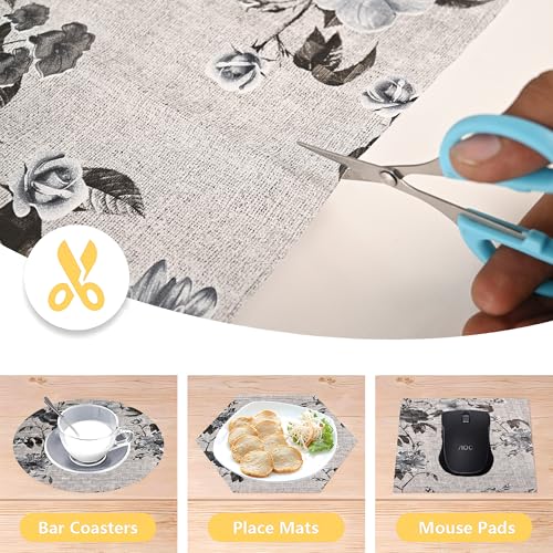 Image of Kuber Industries PVC Pack of 2 Waterproof & Durable 5 Meters Kitchen Mats for Shelf Liner Roll | Wipeable Fridge Sheets for Shelves Cabinet Drawer | Flower Print Blue - Grey