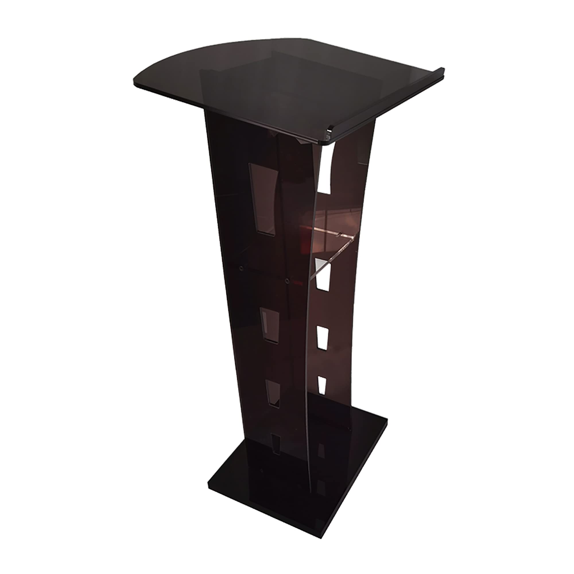 AeasyGClear Acrylic Podium, Vertical Podium Portable Floor Standing Speaking Podium Teal Glass Lectern Used for Church Lecture Guest Welcome Meeting Speaking Reception Multifunctional Lectern