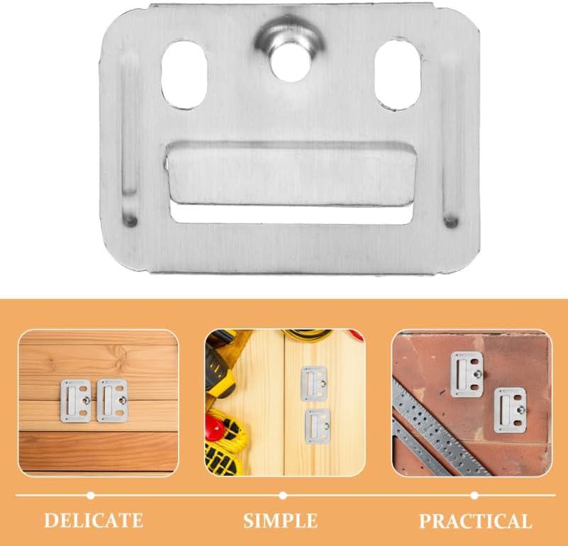 Ipetboom 100pcs Wall Panel Buckles Clips for Quick Installation - Stainless Steel Integrated Wall Furniture Clamps for Home Office Renovations Use - 1.89x1.34x0.16in