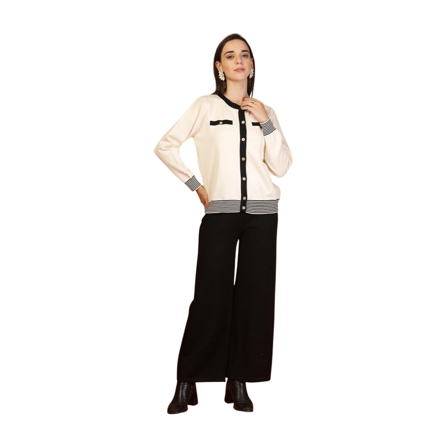 Colourblocked Long Sleeves Sweatshirt with Palazzo-image-14