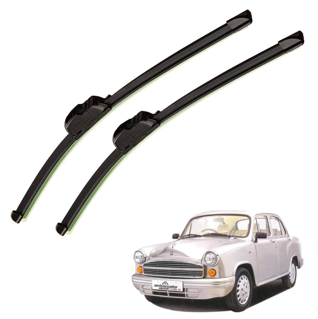Auto Hub Car Wiper Blade Compatible with Hindustan Ambassdor, Windshield Car Wiper Blades Ambassdor - Set of 2 Pcs (D-12,P-12)