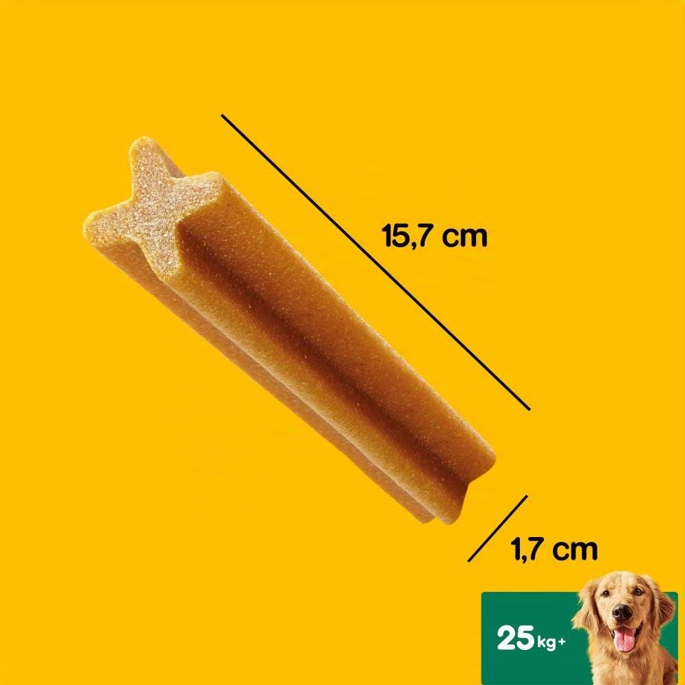 Pedigree DentaStix Hundesnack für große Hunde (25kg+), Zahnpflege-Snack mit Huhn und Rind, 4 Packungen je 28 Stück (4 x 1.08 kg)
