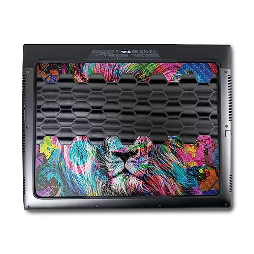 Image of MightySkins Carbon Fiber Skin Compatible with Alienware M18 R1 (2023) Full Wrap Kit - Neon Lion | Protective, Durable Textured Carbon Fiber Finish | Easy to Apply & Change Styles | Made in The USA
