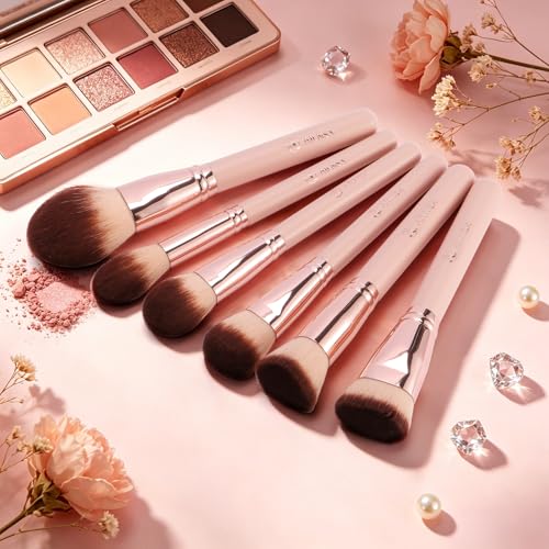 Image of Flat Top Kabuki Foundation Brush, Soft Dense Makeup Brush for Liquid, Cream and Powder, Face Blending Brush for Foundation, Blush, Bronzer, Concealer and Contour