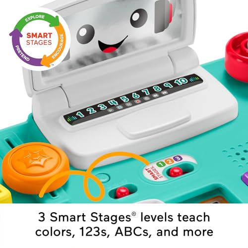 Image of Fisher-Price Learning Fun DJ Game Table - Musical Learning Toy with 3 Piano Play Modes Lights UK English Version HRB66