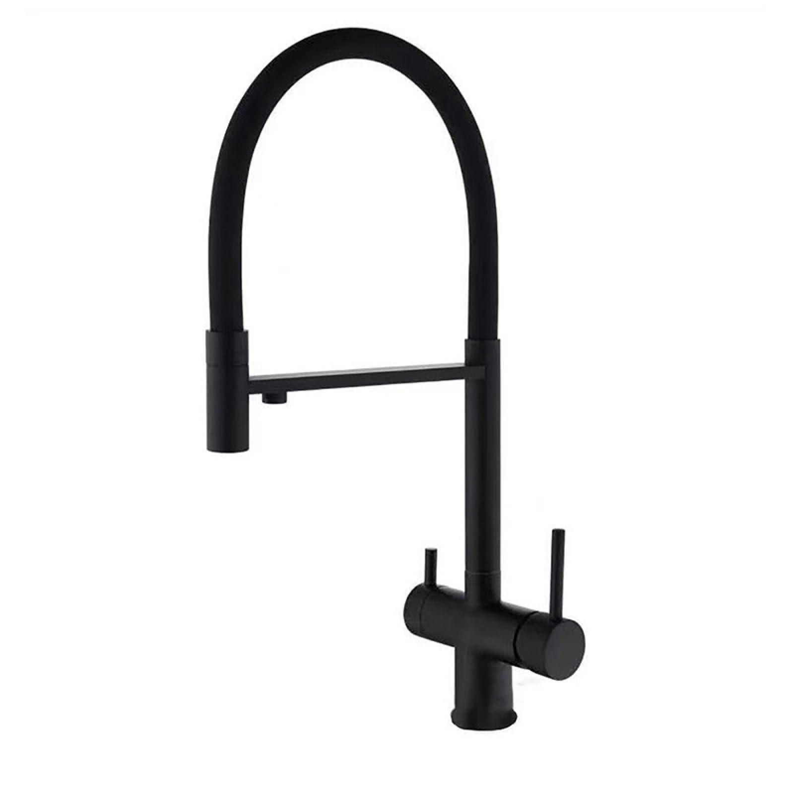 Fanjubei Black 304 Stainless Steel Rotating Kitchen Hot And Cold Silicone Faucet