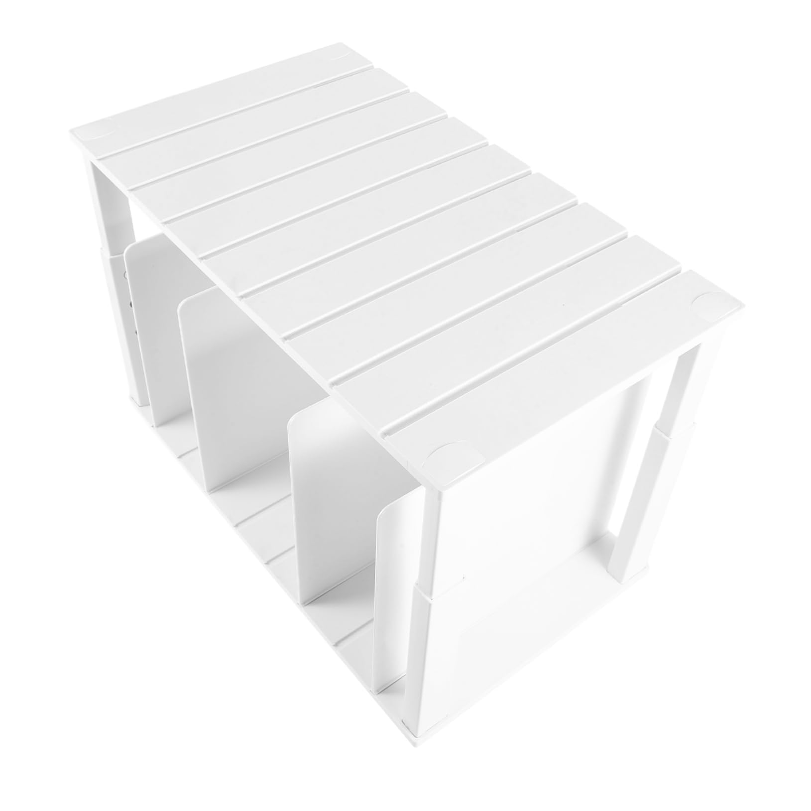 Organizador de Bolsos de Armario Blanco Abs Ajustable 4 Separadores | Diseño de Doble Nivel, Bordes Lisos sin Rebabas, Particiones Regulables, Almacenamiento Versátil
