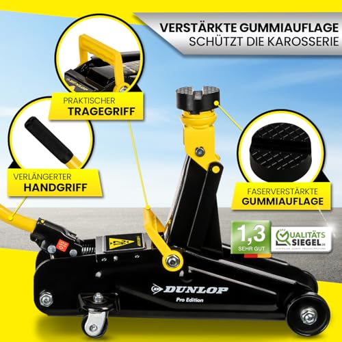 DUNLOP Wagenheber hydraulisch PRO Edition - Reifen wechseln in Bestzeit - 2t hydraulischer...